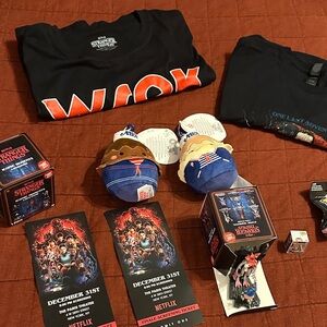 Stranger Things NYC Premiere Goody Bag BWSQK 94.5 FM Black Tee - The Squawk
